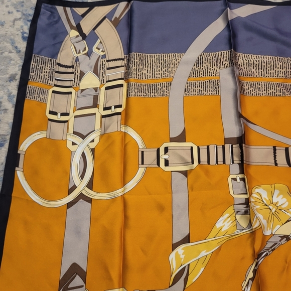 Equestrian Themed Silk Square Scarf - Picture 4 of 7